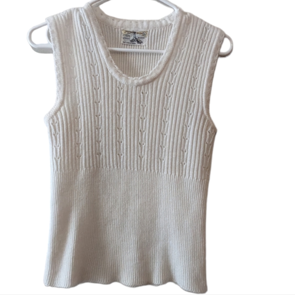 Vintage Winter White Norton's Point Sweater Size L